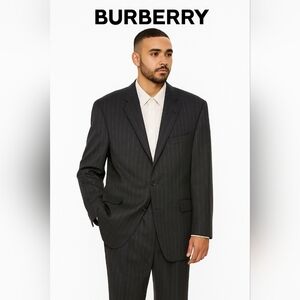 Like New Burberry Pinstripe Grey Blazer 100% wool
